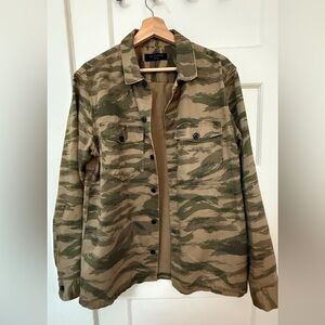 LAST CHANCE All Saints Cayman Camo Print Cotton Shirt Jacket Sz M Unisex